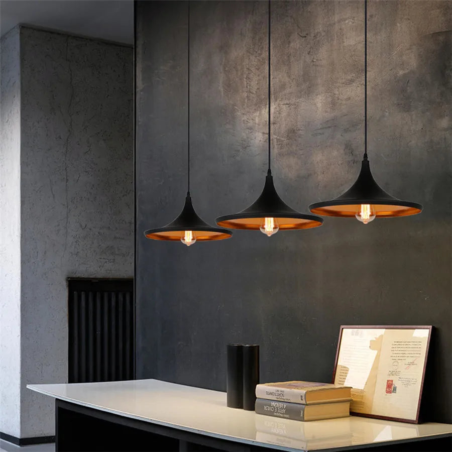 Modern Hanging Ceiling Lamps Wood Aluminium e27 Pendant Light for Dining Room Table Bedside Kitchen Black Decoration Lighting
