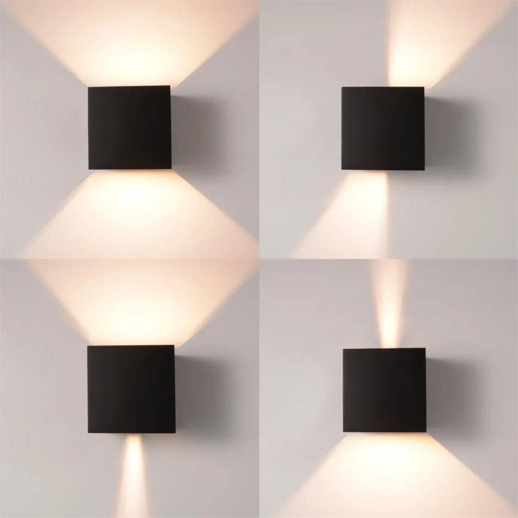 LED Outdoor Wall Lamp Aluminum Balcony Surface Mounted Cube Garden Porch Light Indoor & Exterio IP65 Waterproof Modern Bulbs