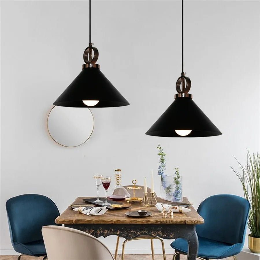 Modern Hanging Ceiling Lamps Wood Aluminium e27 Pendant Light for Dining Room Table Bedside Kitchen Black Decoration Lighting