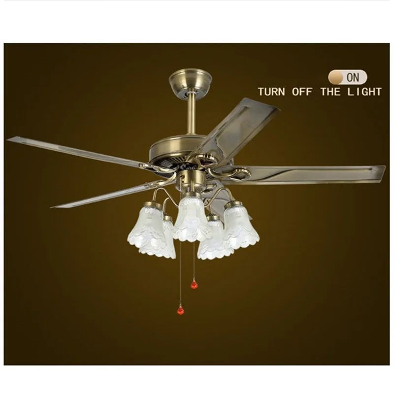 Hongcui Classical Ceiling Fan Light Large 52 Inch Lamp With Remote Control Modern Simple LED For Home Living Room