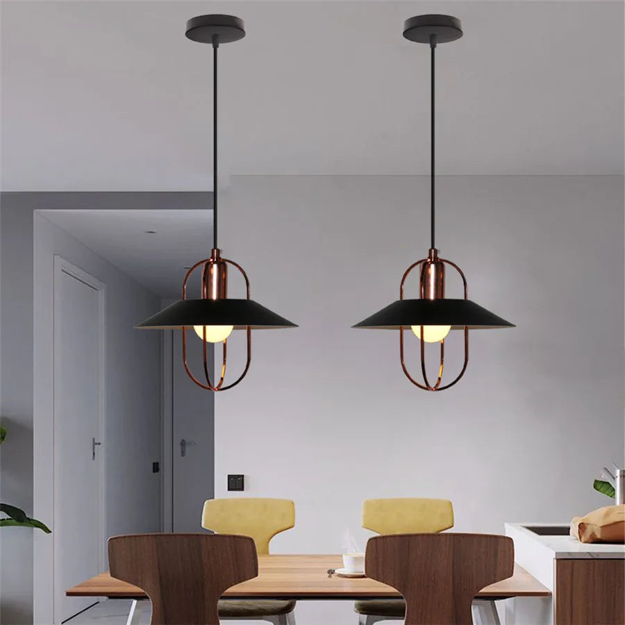 Modern Hanging Ceiling Lamps Wood Aluminium e27 Pendant Light for Dining Room Table Bedside Kitchen Black Decoration Lighting