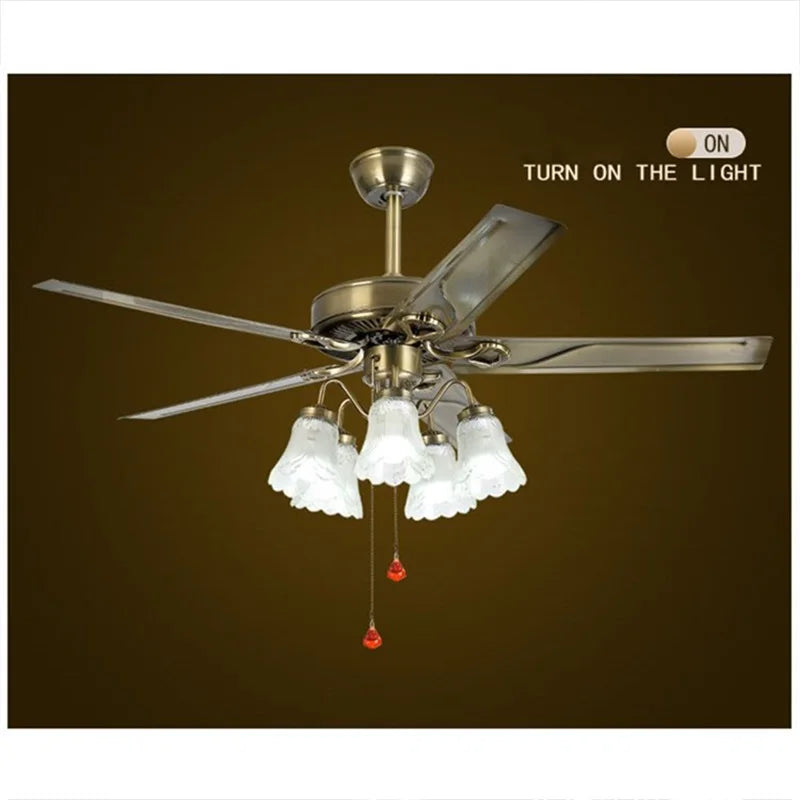Hongcui Classical Ceiling Fan Light Large 52 Inch Lamp With Remote Control Modern Simple LED For Home Living Room
