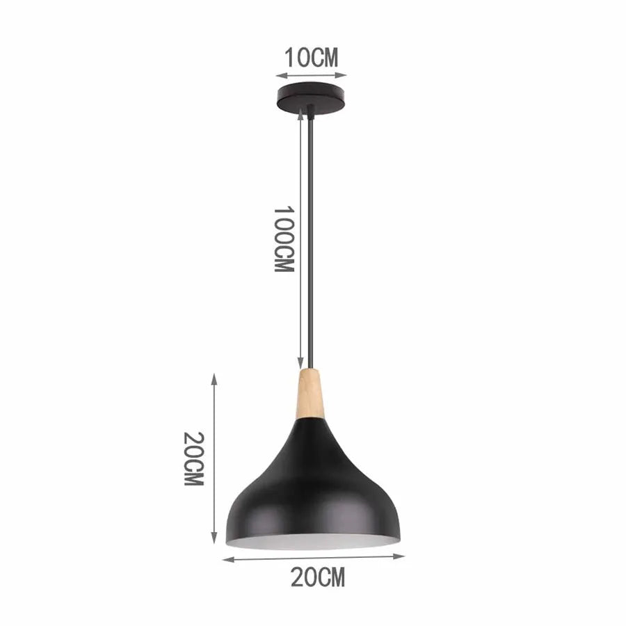 Modern Hanging Ceiling Lamps Wood Aluminium e27 Pendant Light for Dining Room Table Bedside Kitchen Black Decoration Lighting