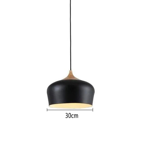 Modern Hanging Ceiling Lamps Wood Aluminium e27 Pendant Light for Dining Room Table Bedside Kitchen Black Decoration Lighting