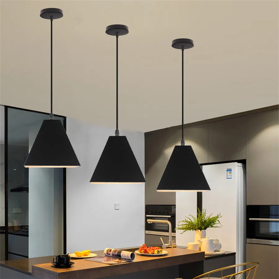 Modern Hanging Ceiling Lamps Wood Aluminium e27 Pendant Light for Dining Room Table Bedside Kitchen Black Decoration Lighting