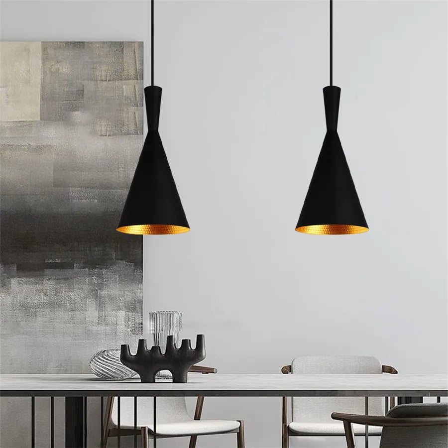 Modern Hanging Ceiling Lamps Wood Aluminium e27 Pendant Light for Dining Room Table Bedside Kitchen Black Decoration Lighting