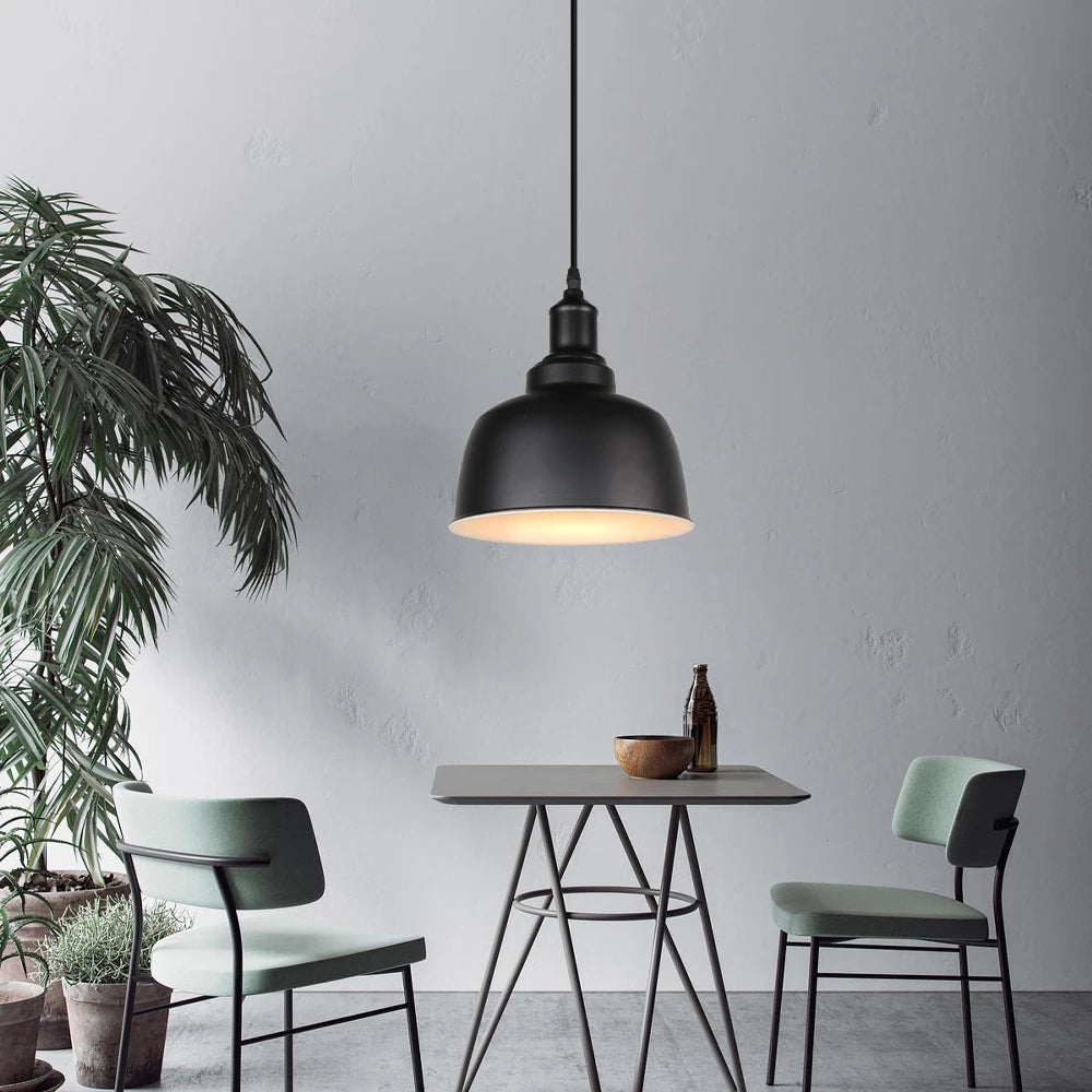 Modern Hanging Ceiling Lamps Wood Aluminium e27 Pendant Light for Dining Room Table Bedside Kitchen Black Decoration Lighting