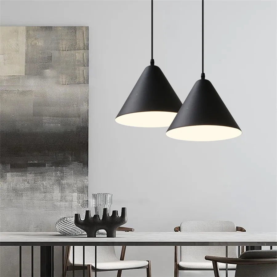 Modern Hanging Ceiling Lamps Wood Aluminium e27 Pendant Light for Dining Room Table Bedside Kitchen Black Decoration Lighting