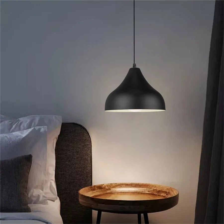 Modern Hanging Ceiling Lamps Wood Aluminium e27 Pendant Light for Dining Room Table Bedside Kitchen Black Decoration Lighting