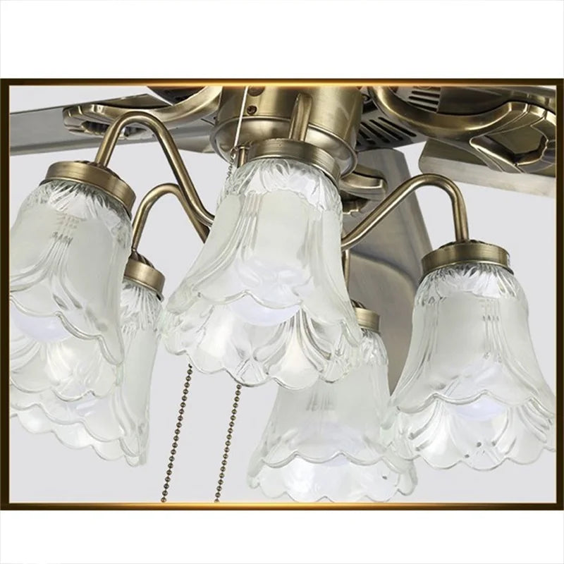 Hongcui Classical Ceiling Fan Light Large 52 Inch Lamp With Remote Control Modern Simple LED For Home Living Room
