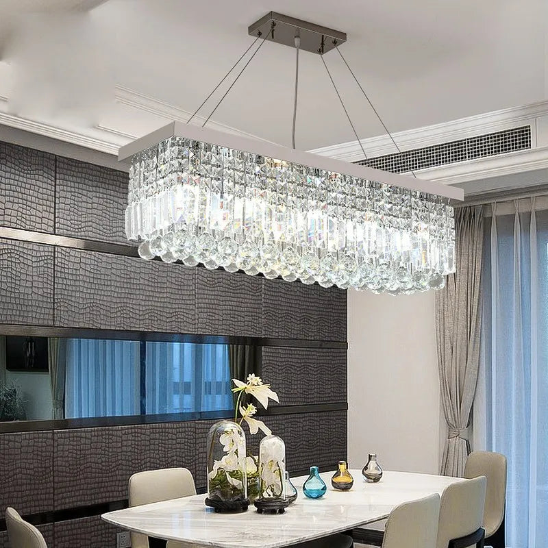 LED Crystal Chandelier Modern Dining Pendant Home Lamp Hanging Living Woonkamer Dining Room Household Lights For Bedroom Kitchen