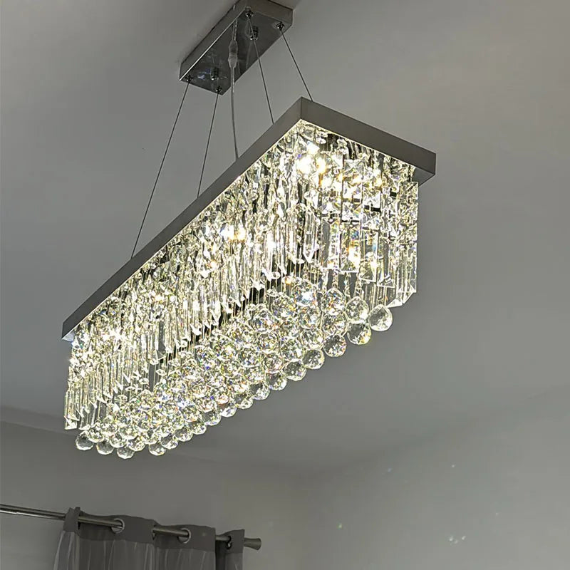 LED Crystal Chandelier Modern Dining Pendant Home Lamp Hanging Living Woonkamer Dining Room Household Lights For Bedroom Kitchen