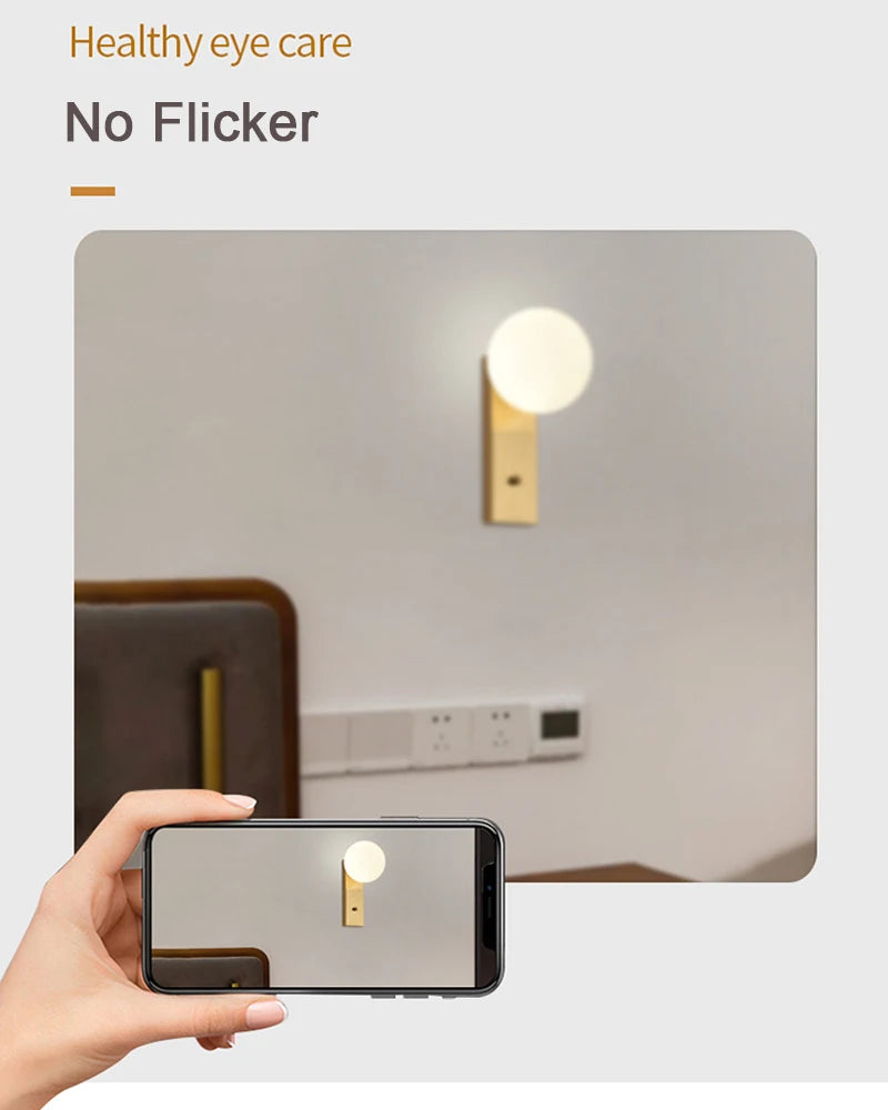 Nordic Indoor G9 9W LED Wall Lamps Decor for Living Room Bedroom with Glass Ball LED Wall Lights Wall Sconce for Home Lighting