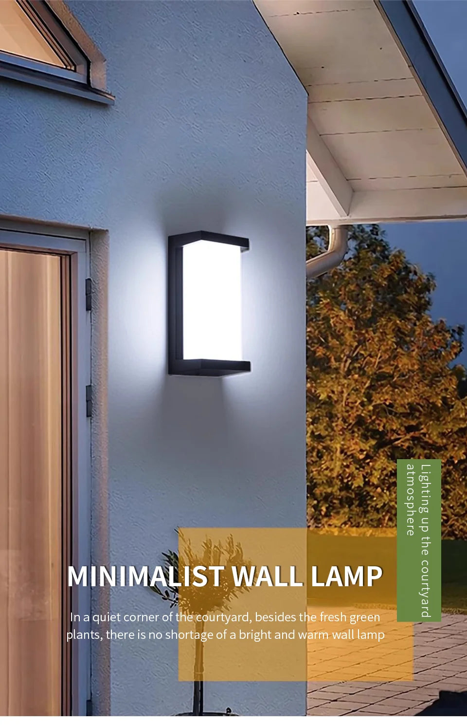LED Outdoor Wall Light Lamp PIR Motion Sensor AC85-265V ABS Waterproof Modern Indoor Home Balcony Porch Garden Decoration