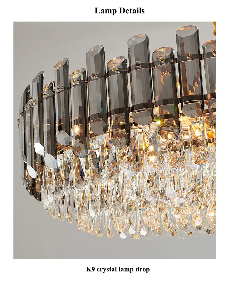 Nordic Led Crystal Chandeliers Gold Luxury Lighting Dining Living Room Bedroom Kitchen Island Lights Indoor Hanging Light Lustre