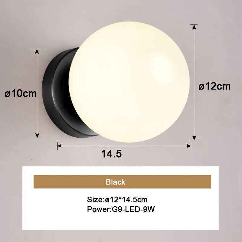 Nordic Indoor G9 9W LED Wall Lamps Decor for Living Room Bedroom with Glass Ball LED Wall Lights Wall Sconce for Home Lighting