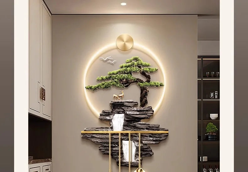 Interior Items Decorative Wall Lamp Modern LED Elk Crystal Porcelain Mural Light Living Room Hanging Paintings Lighting Home