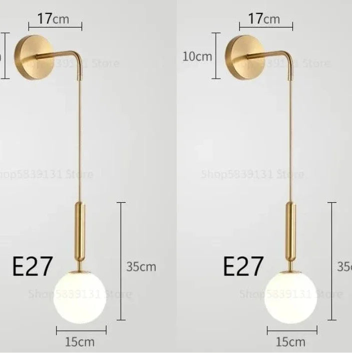 Modern Simple Glass Wall Lamp Nordic Creative LED Luxury Wall Lamps for Living Room Bedroom Bedside Wall Light Fixtures Lighting