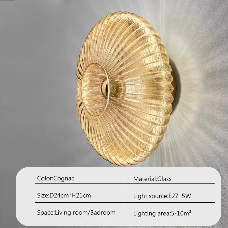 Glass Wall Lamp Glass Wall Sconce For Corridor Background Bedroom Living Room Bedside Ambiance Wall Light Indoor Home Decor