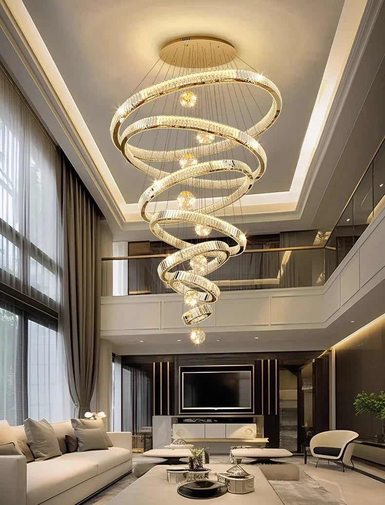 Modern home decoration crystal chandelier, stair Pendant lamp, living room Pendant lights, interior lighting
