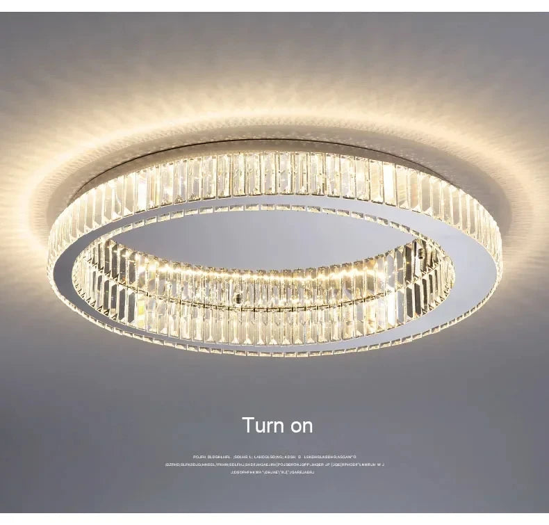 Nordic LED Crystal Circle Ceiling Lamp Chandeliers Lighting for Living Room Bedroom Home Indoor Decor Lampara techo Luminaire