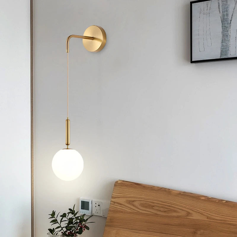 Modern Simple Glass Wall Lamp Nordic Creative LED Luxury Wall Lamps for Living Room Bedroom Bedside Wall Light Fixtures Lighting