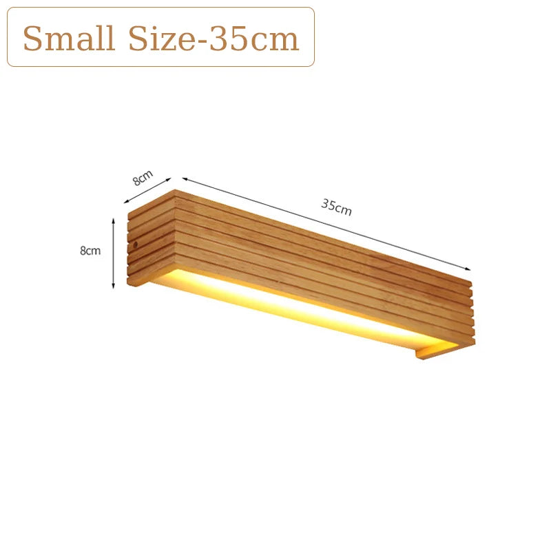 Modern Solid Wooden LED Wall Lamps Linear Nordic Corridor Bedroom Decoration Bathroom Mirror Indoor Lighting Home Living Room