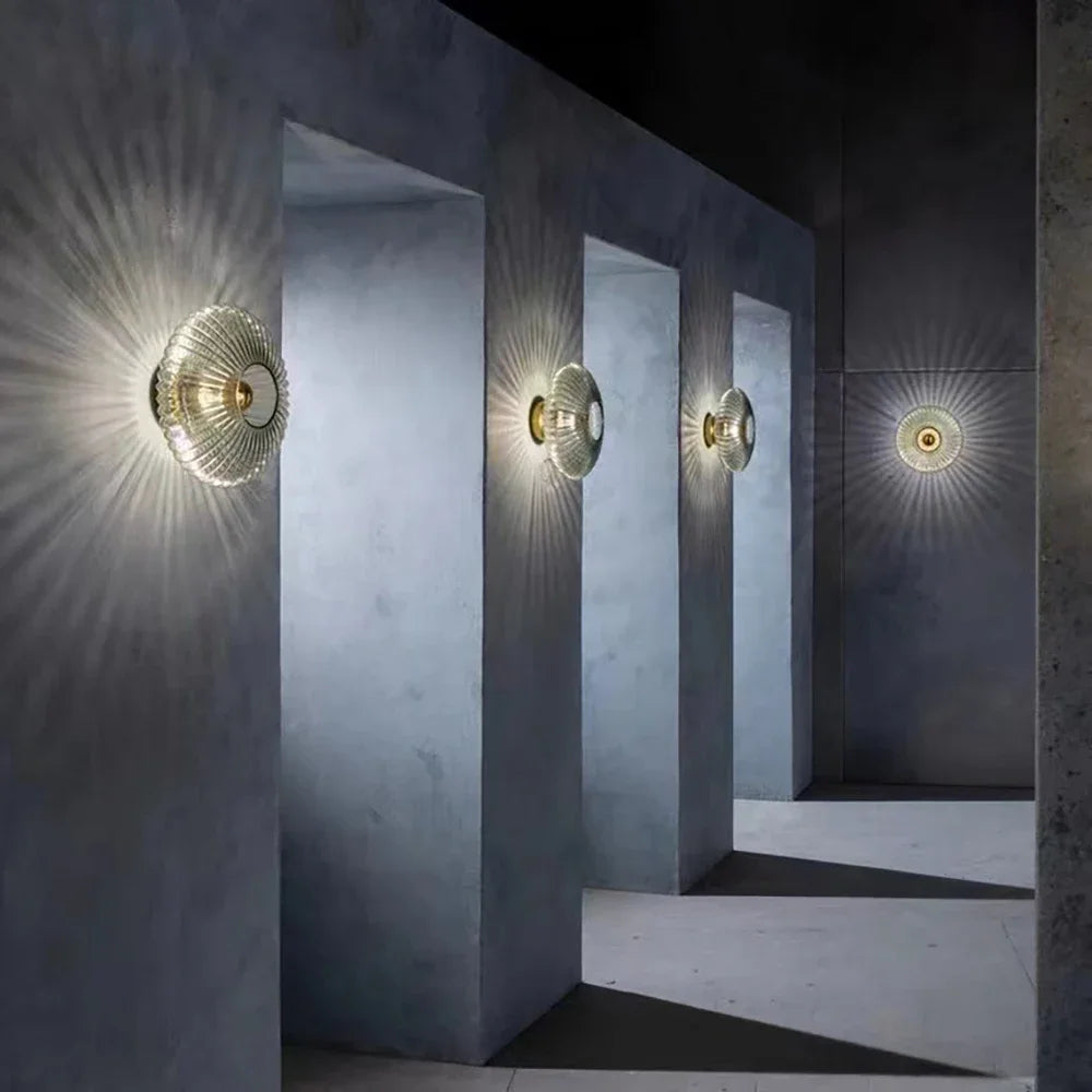 Glass Wall Lamp Glass Wall Sconce For Corridor Background Bedroom Living Room Bedside Ambiance Wall Light Indoor Home Decor