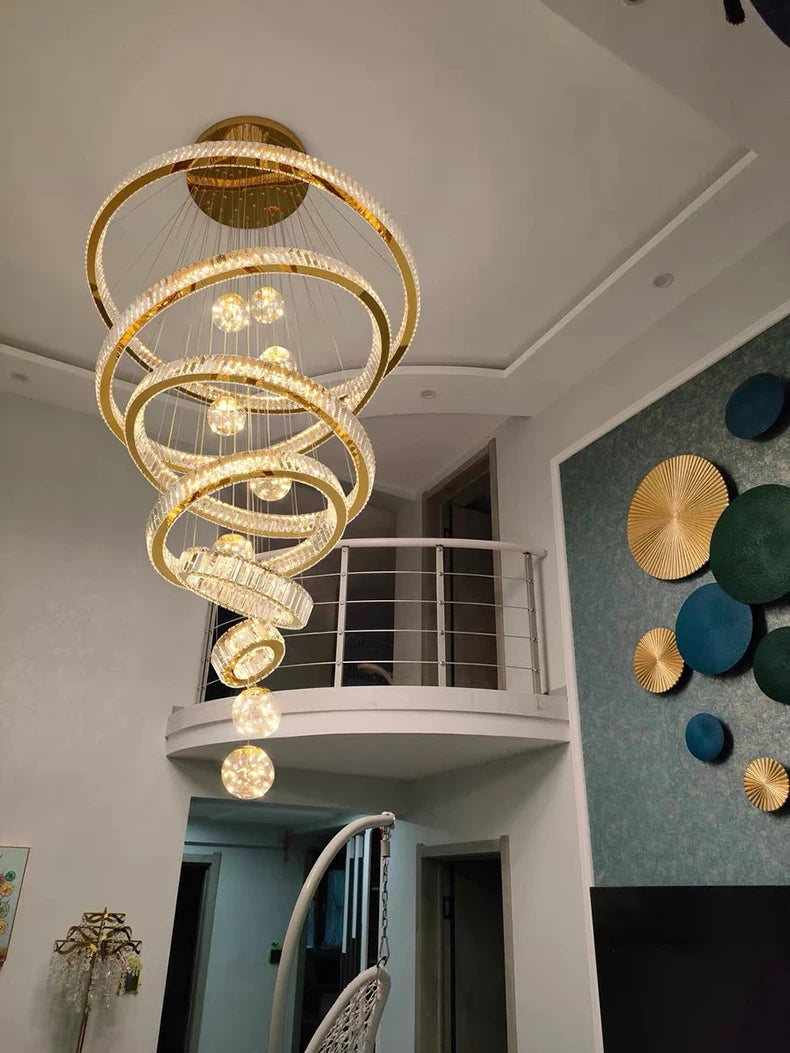 Modern home decoration crystal chandelier, stair Pendant lamp, living room Pendant lights, interior lighting