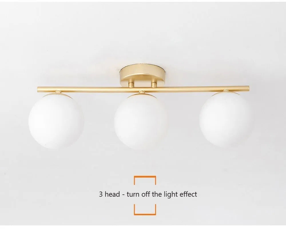 Nordic Glass Ceiling Light LED  White Ball Creative Golden Corridor Lamp Entrance Cloakroom Balcony Bedroom Dining Room Lighting