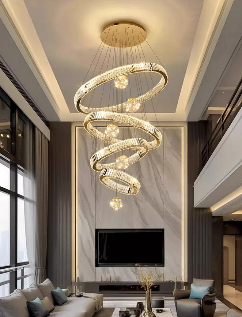 Modern home decoration crystal chandelier, stair Pendant lamp, living room Pendant lights, interior lighting