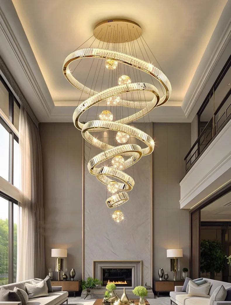 Modern home decoration crystal chandelier, stair Pendant lamp, living room Pendant lights, interior lighting