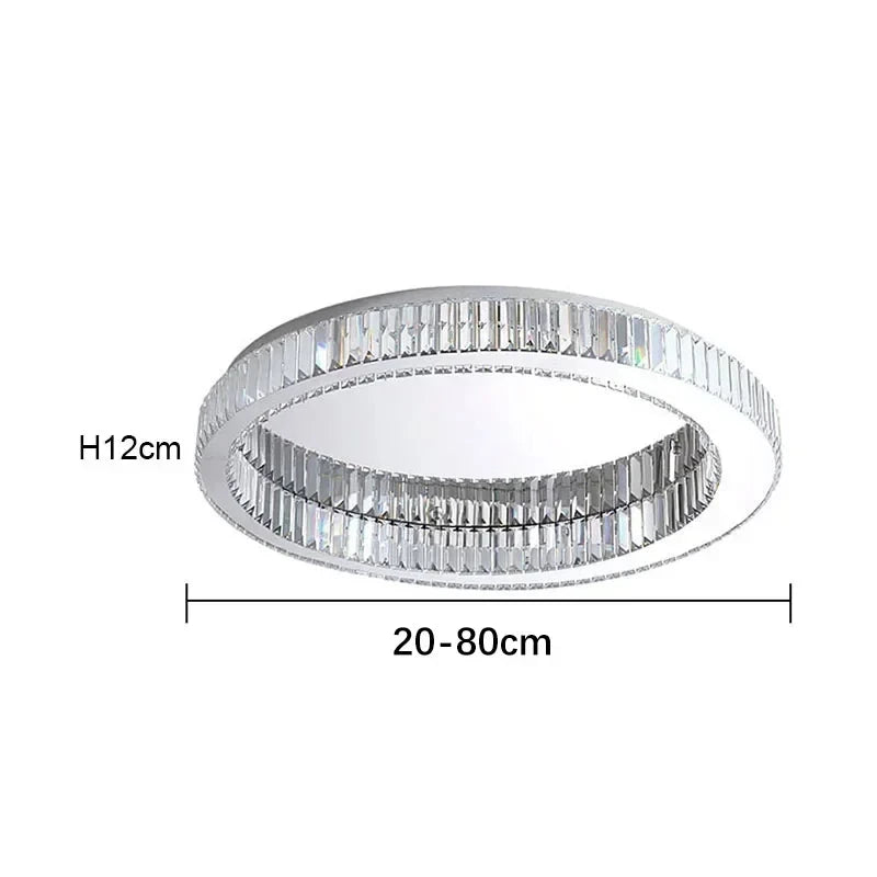 Nordic LED Crystal Circle Ceiling Lamp Chandeliers Lighting for Living Room Bedroom Home Indoor Decor Lampara techo Luminaire