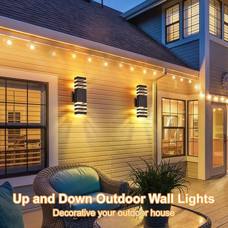 LED Outdoor Wall Lights E27 Up Down Exterior Wall Sconce IP65 Waterproof Led Sconce Lamp for Porch Front Door Garden Wall Lamp