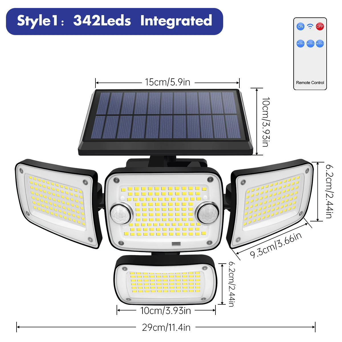Outdoor Solar Lights Solar Motion Sensor Lights 342/253/182 LED Security Solar Wall Lamp With 3 Modes Waterproof Flood Lights