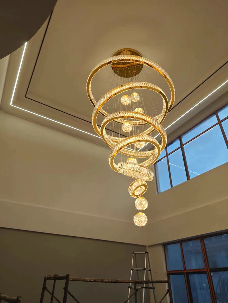 Modern home decoration crystal chandelier, stair Pendant lamp, living room Pendant lights, interior lighting
