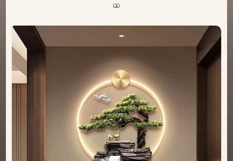 Interior Items Decorative Wall Lamp Modern LED Elk Crystal Porcelain Mural Light Living Room Hanging Paintings Lighting Home