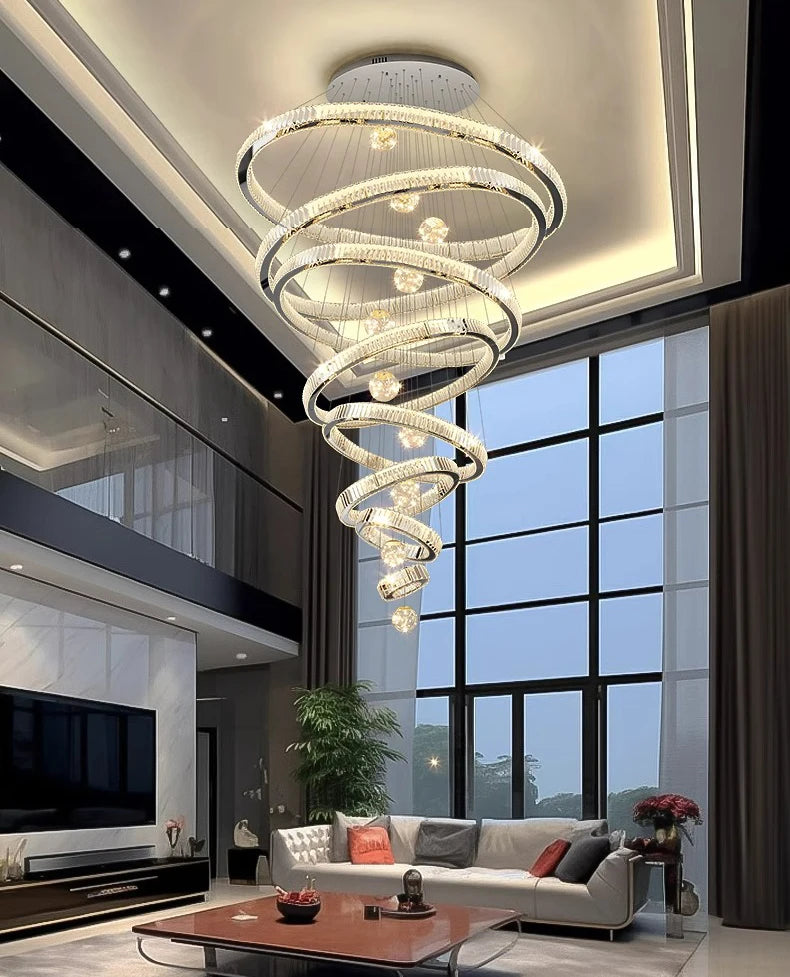 Modern home decoration crystal chandelier, stair Pendant lamp, living room Pendant lights, interior lighting