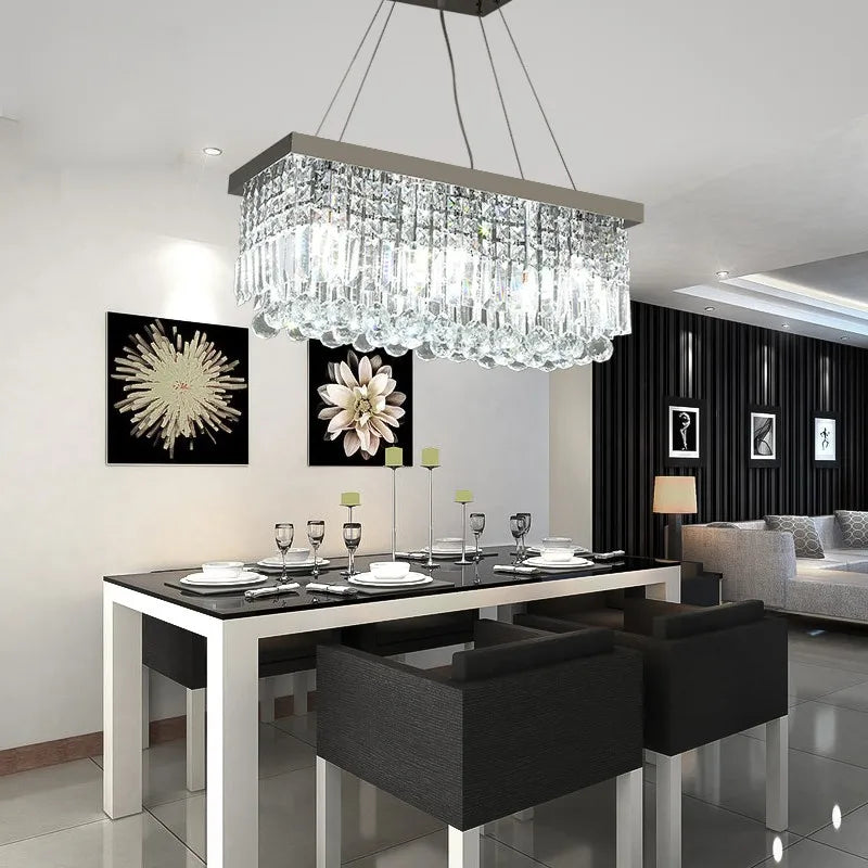 LED Crystal Chandelier Modern Dining Pendant Home Lamp Hanging Living Woonkamer Dining Room Household Lights For Bedroom Kitchen