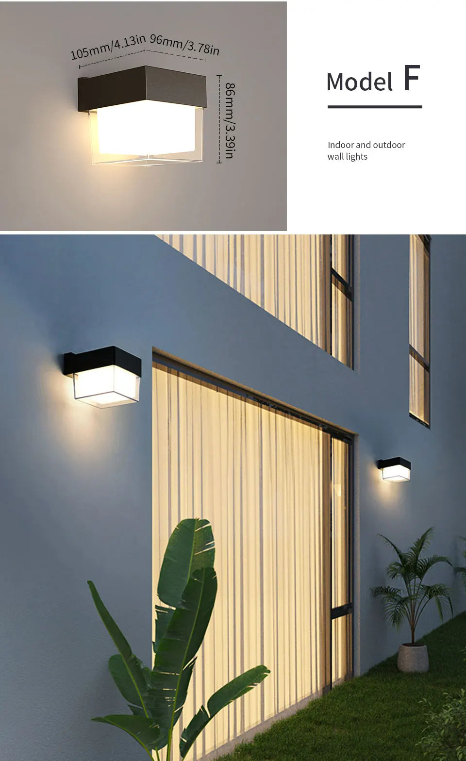 LED Outdoor Wall Light Lamp PIR Motion Sensor AC85-265V ABS Waterproof Modern Indoor Home Balcony Porch Garden Decoration