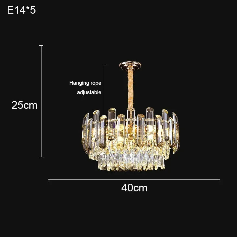 Nordic Led Crystal Chandeliers Gold Luxury Lighting Dining Living Room Bedroom Kitchen Island Lights Indoor Hanging Light Lustre