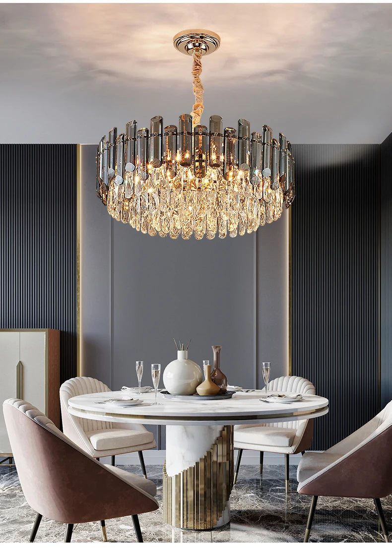 Nordic Led Crystal Chandeliers Gold Luxury Lighting Dining Living Room Bedroom Kitchen Island Lights Indoor Hanging Light Lustre