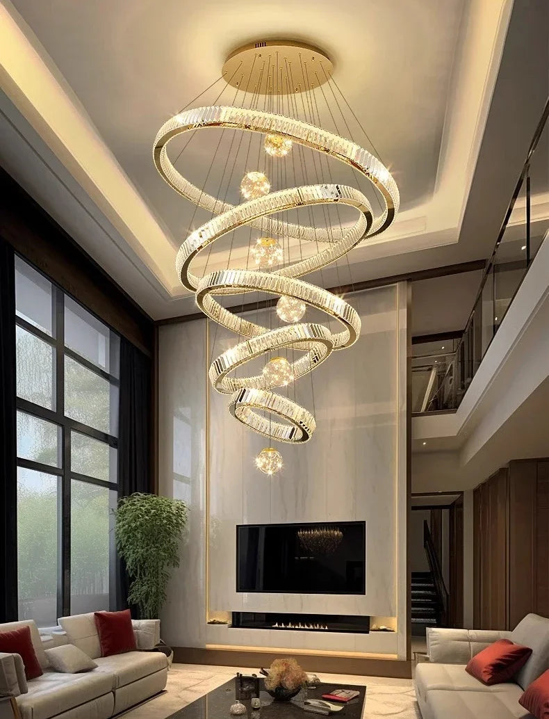 Modern home decoration crystal chandelier, stair Pendant lamp, living room Pendant lights, interior lighting