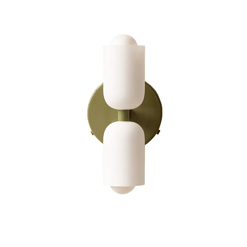 French Cream Wind Wall Lamp Double Headed Bedroom Living Room Master Bedroom High Grade Medieval Staircase Design Glass Lamp