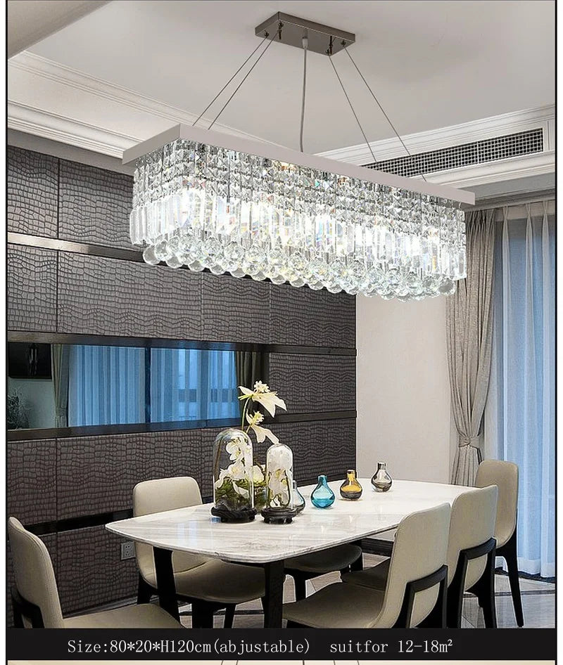 LED Crystal Chandelier Modern Dining Pendant Home Lamp Hanging Living Woonkamer Dining Room Household Lights For Bedroom Kitchen