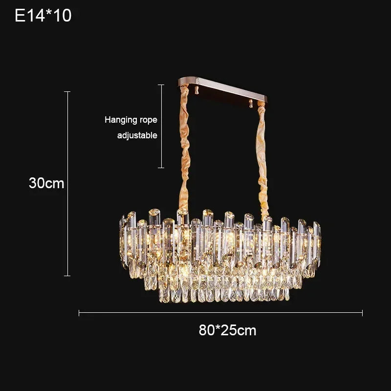 Nordic Led Crystal Chandeliers Gold Luxury Lighting Dining Living Room Bedroom Kitchen Island Lights Indoor Hanging Light Lustre