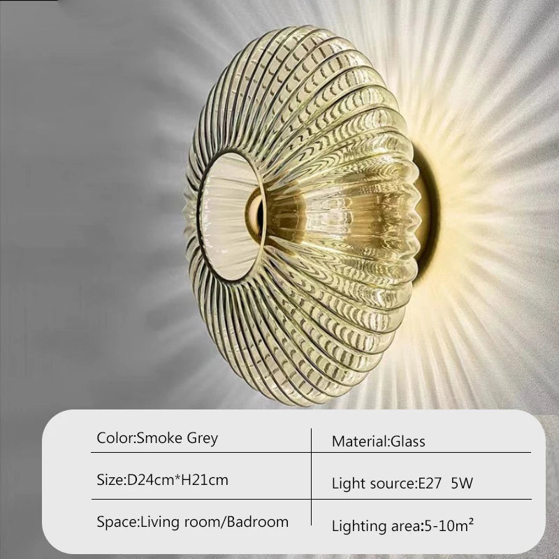 Glass Wall Lamp Glass Wall Sconce For Corridor Background Bedroom Living Room Bedside Ambiance Wall Light Indoor Home Decor