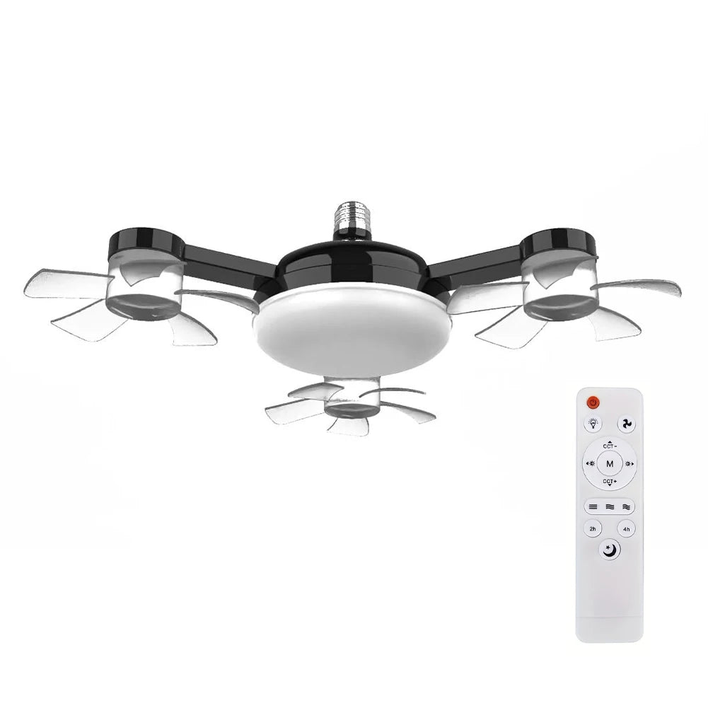 Universal Dimming Drone Fan with LED Light Remote Control Silent Ceiling Drone Fan 3 Gears for Dining Room Bedroom Living Room