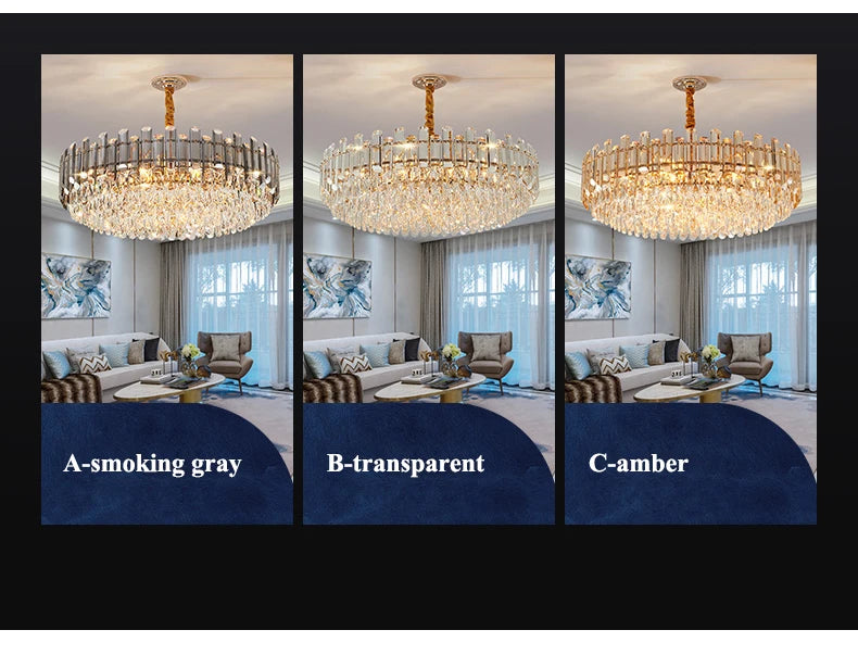 Nordic Led Crystal Chandeliers Gold Luxury Lighting Dining Living Room Bedroom Kitchen Island Lights Indoor Hanging Light Lustre