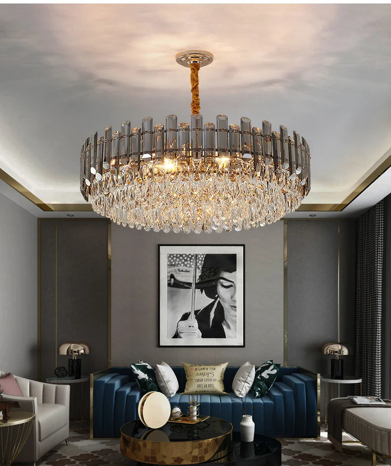 Nordic Led Crystal Chandeliers Gold Luxury Lighting Dining Living Room Bedroom Kitchen Island Lights Indoor Hanging Light Lustre
